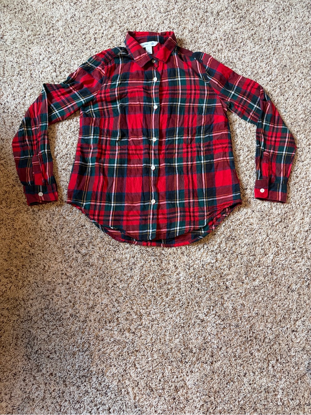 Old Navy Women’s Red Plaid Flannel Shirt